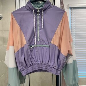 Retro Colorblock Windbreaker Jacket